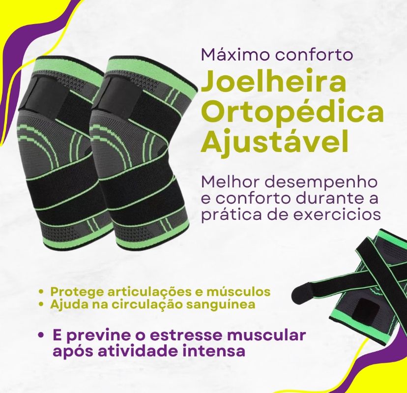 Joelheira ortopédica de Alta Compressão Com Velcro Compre 1  e leve 2 - Pague somente na entrega