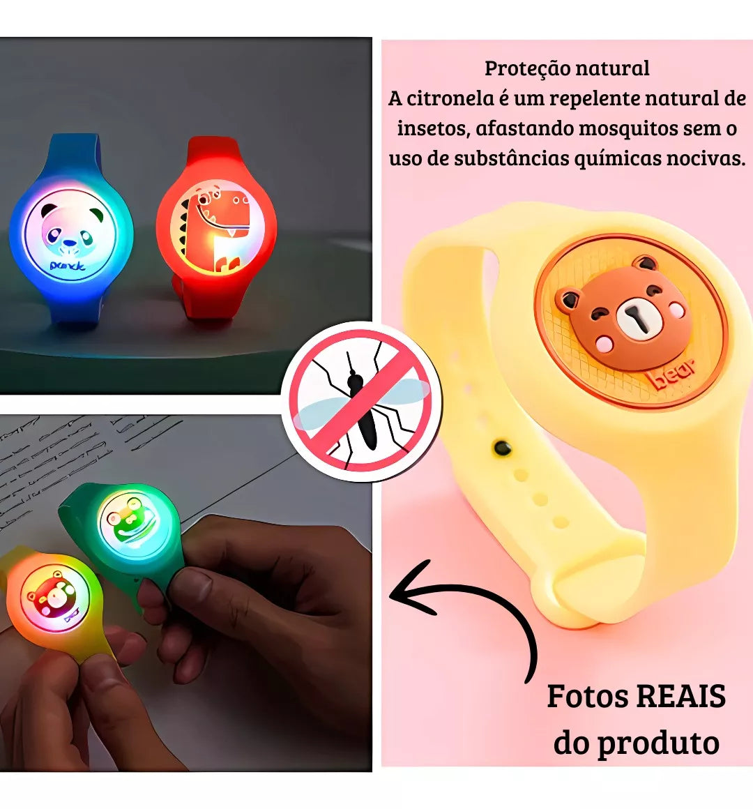 RELÓGIO REPELENTE LED CRIANÇAS - COMPRE 1 E LEVE 2 PAGUE SOMENTE NA ENTREGA